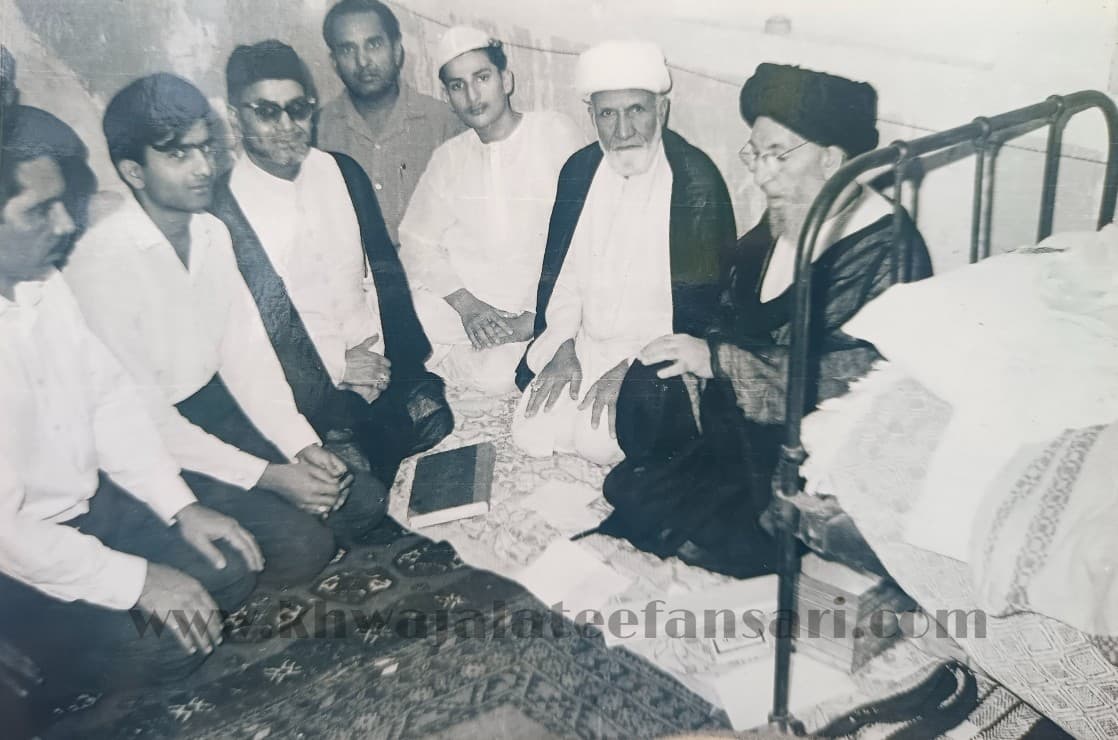 Khwaja Muhammad Lateef Ansari with Muhsin al-Tabataba'i al-Hakim, Syed Ahmad Hussain Zaidi and Syed Muhammad Zaidi